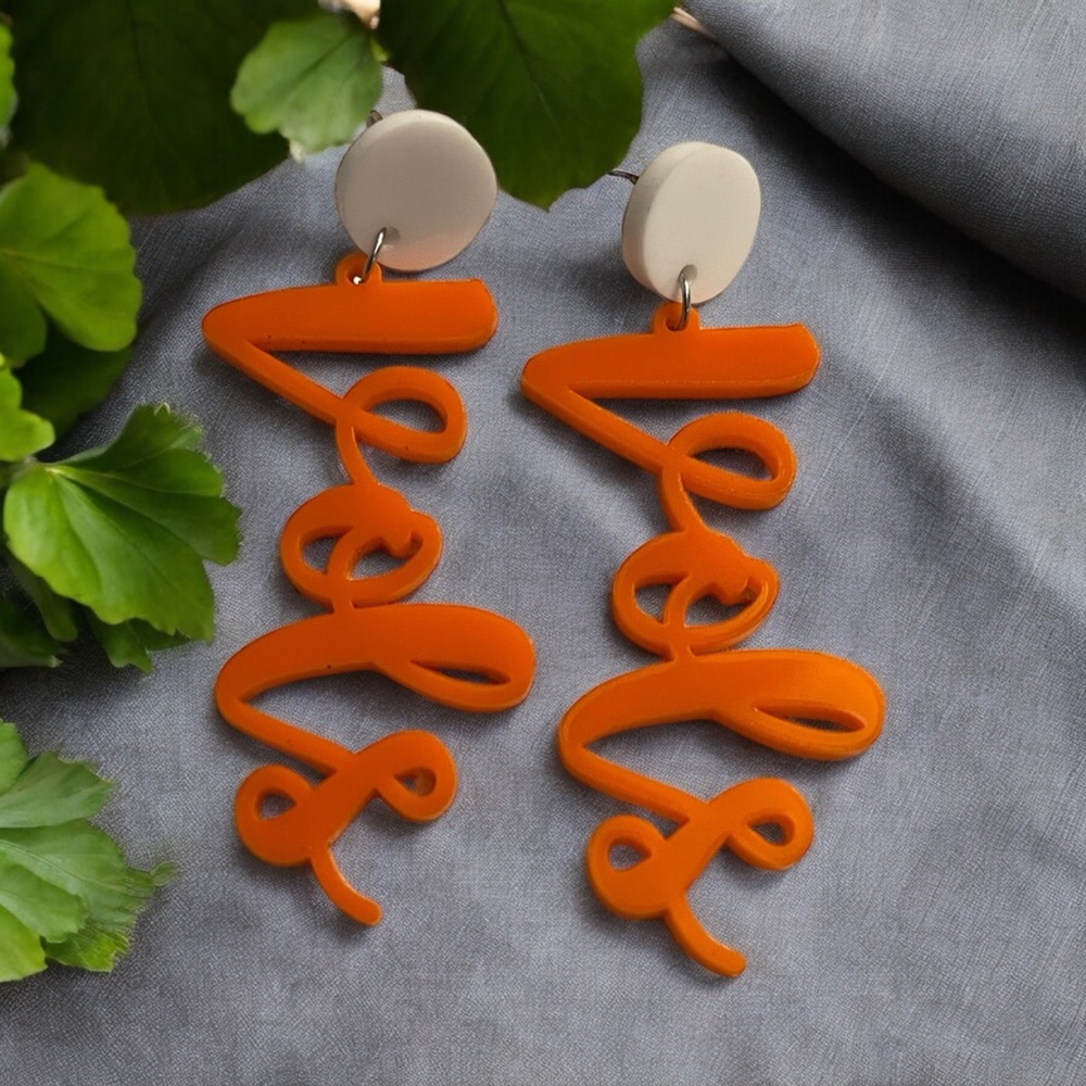 Orange Tennessee Vols Stud DangleStatement Earrings Fan Football Gear